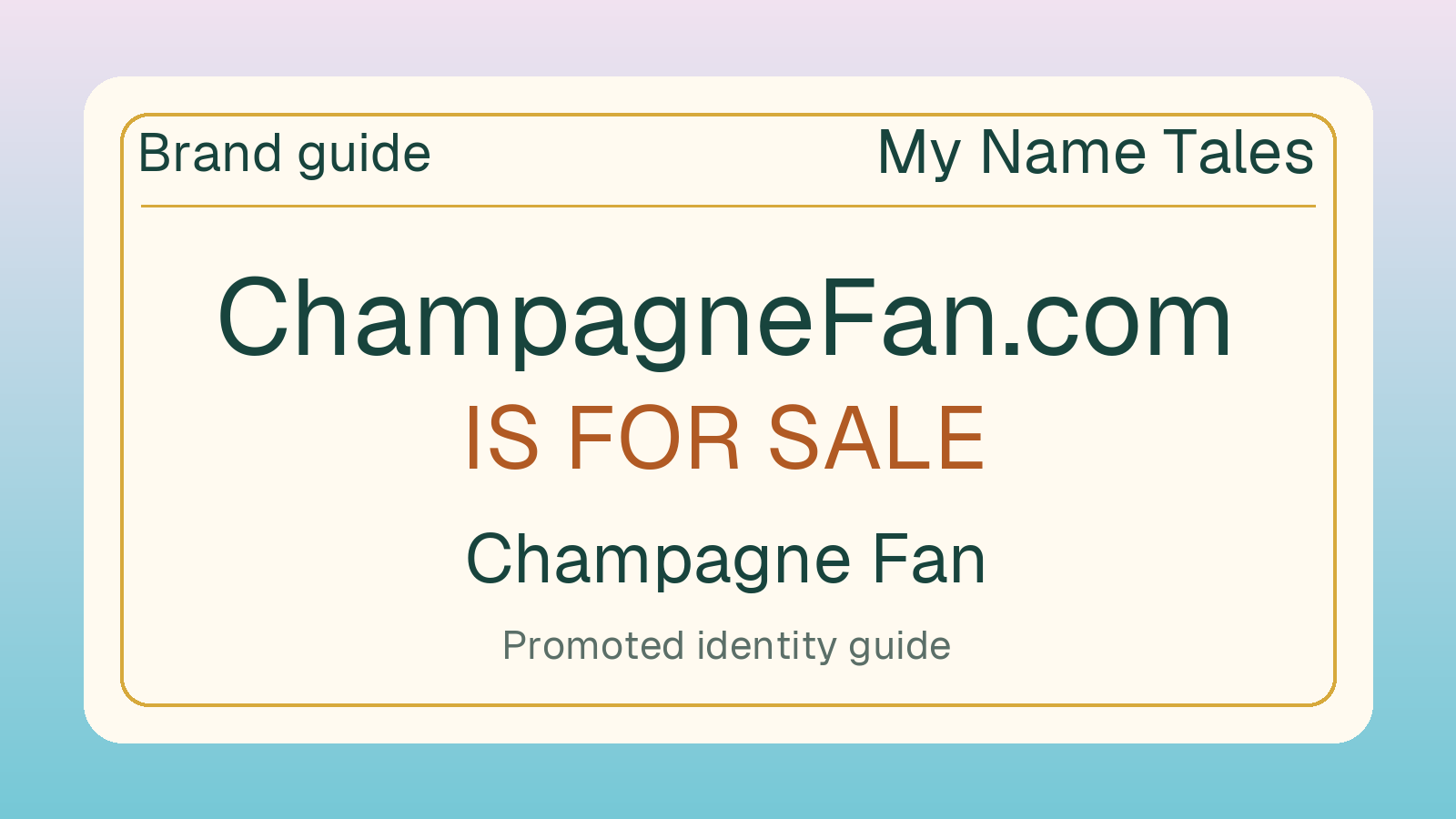 Champagne Fan brand guide — ChampagneFan.com is for sale