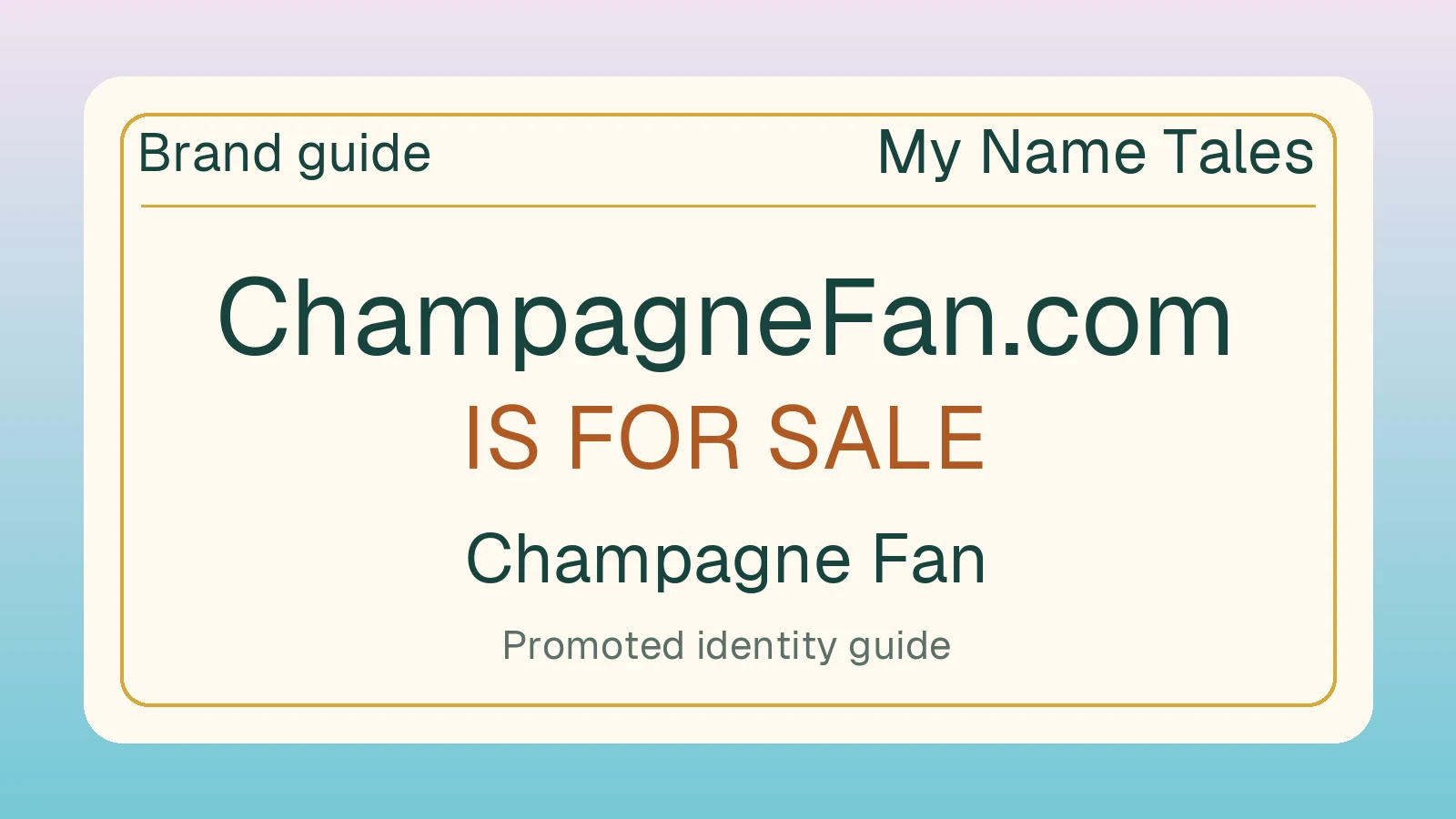 Champagne Fan brand guide — ChampagneFan.com is for sale