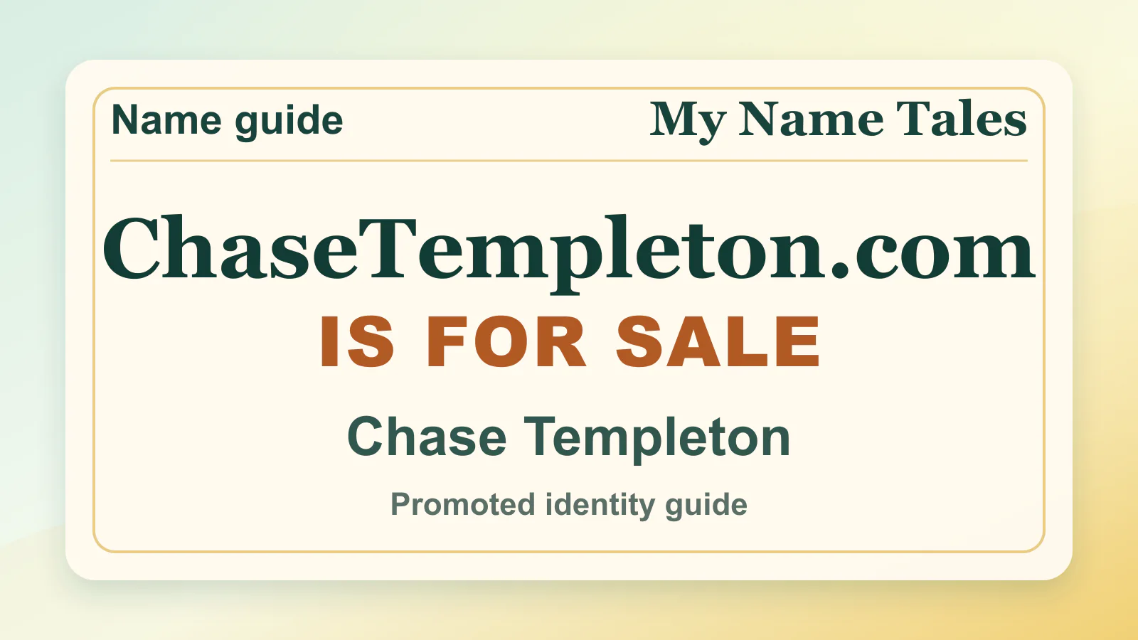 Chase Templeton personal name guide thumbnail on My Name Tales