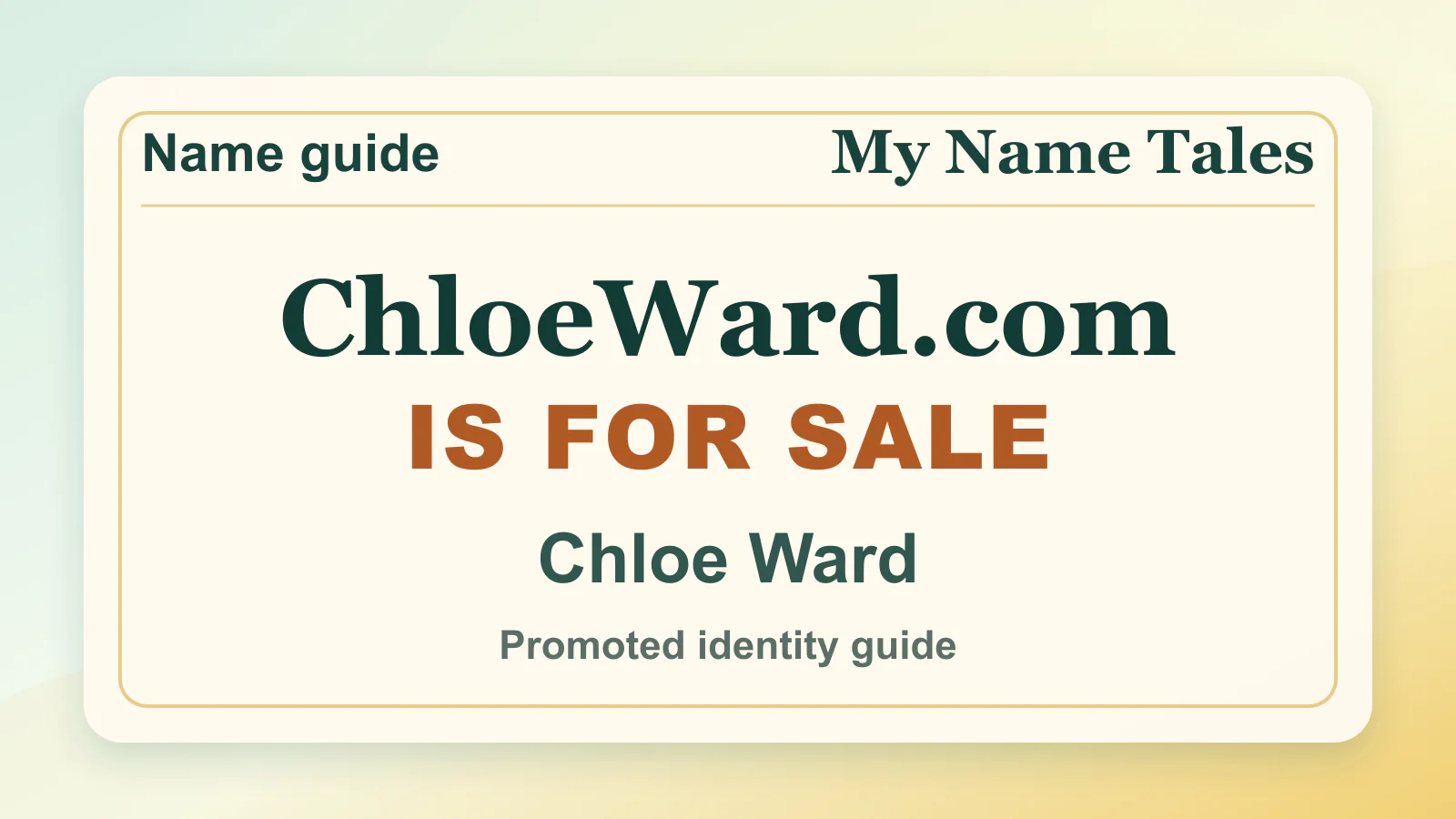 Chloe Ward personal name guide thumbnail on My Name Tales
