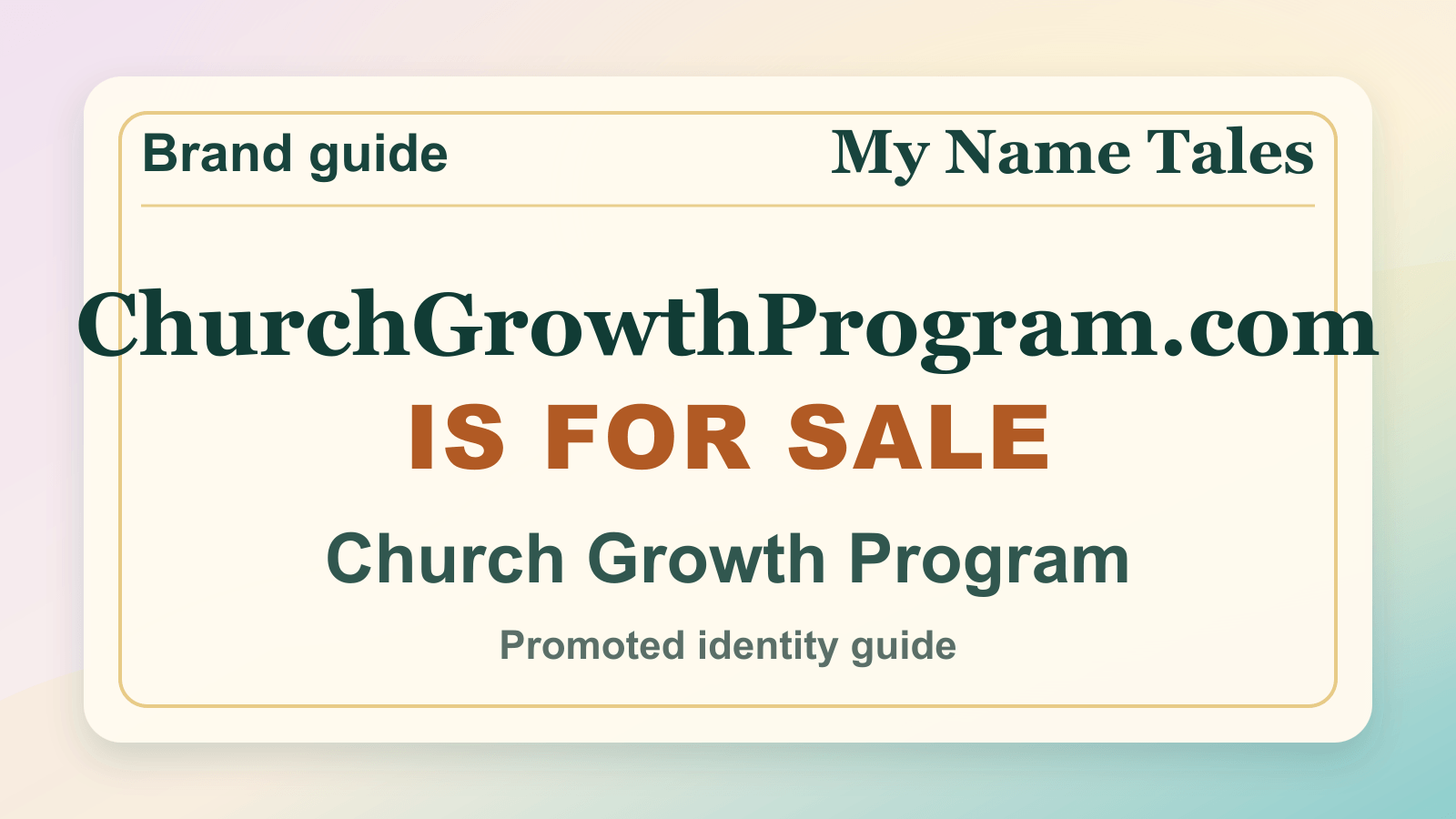 Church Growth Program identity guide image — ChurchGrowthProgram.com is for sale
