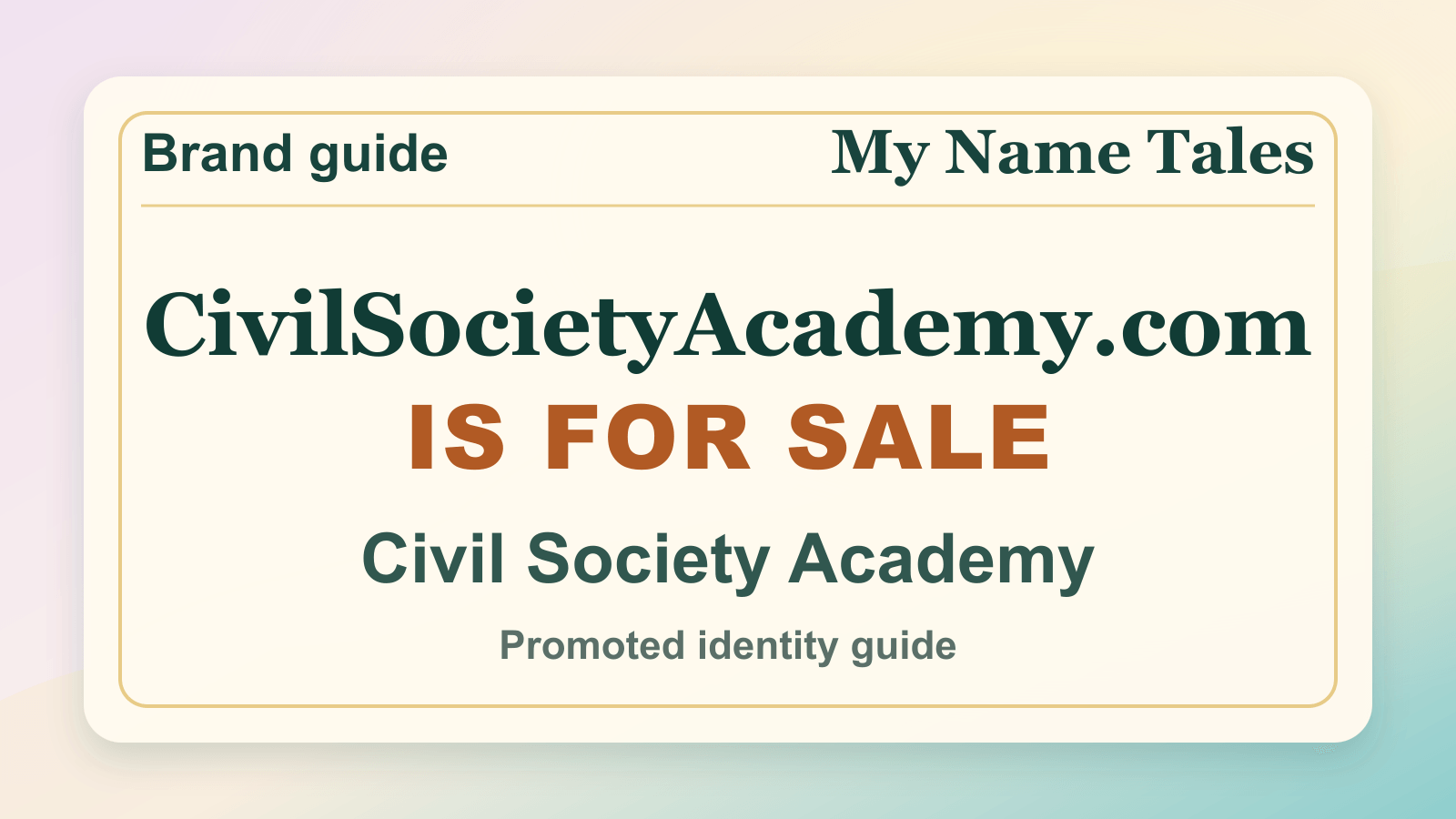 Civil Society Academy identity guide image — CivilSocietyAcademy.com is for sale
