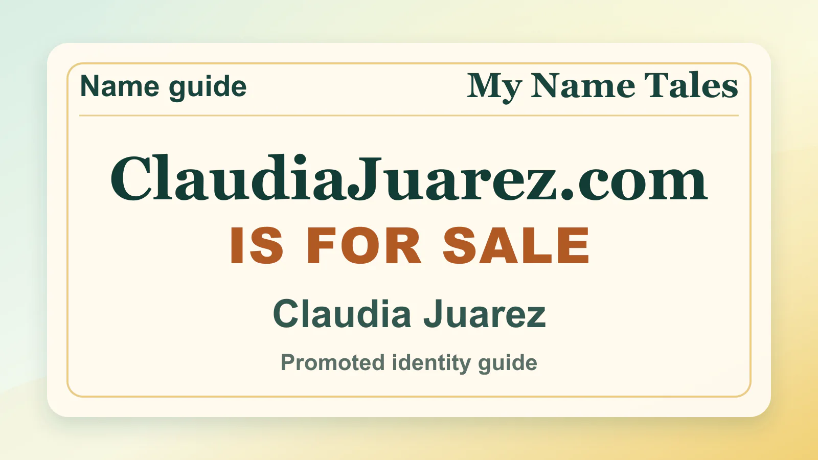 Claudia Juarez personal name guide thumbnail on My Name Tales