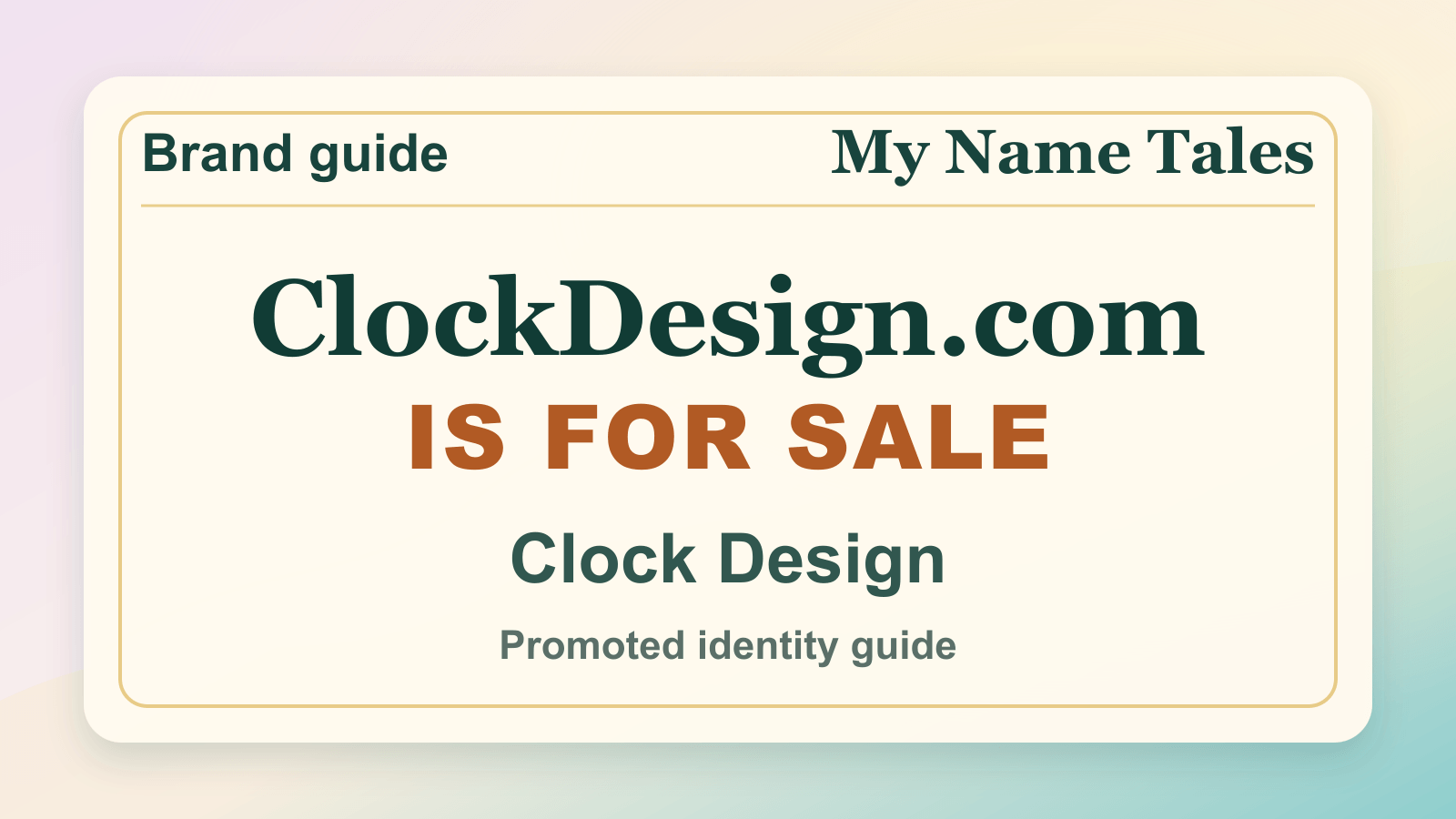 Clock Design identity guide image — ClockDesign.com is for sale