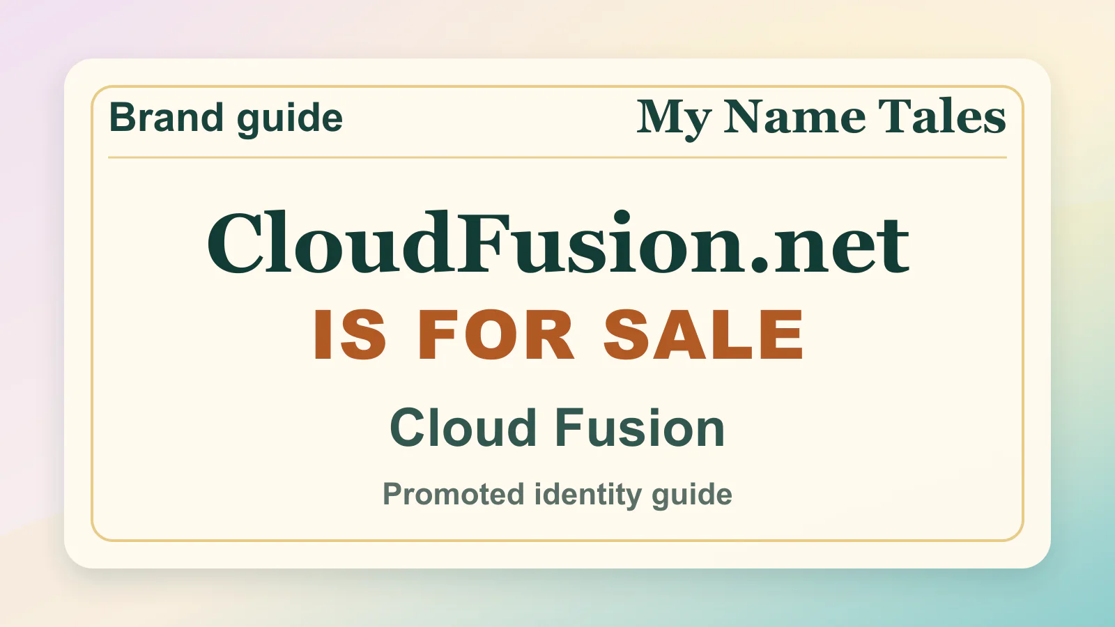 Cloud Fusion brandable domain guide thumbnail on My Name Tales