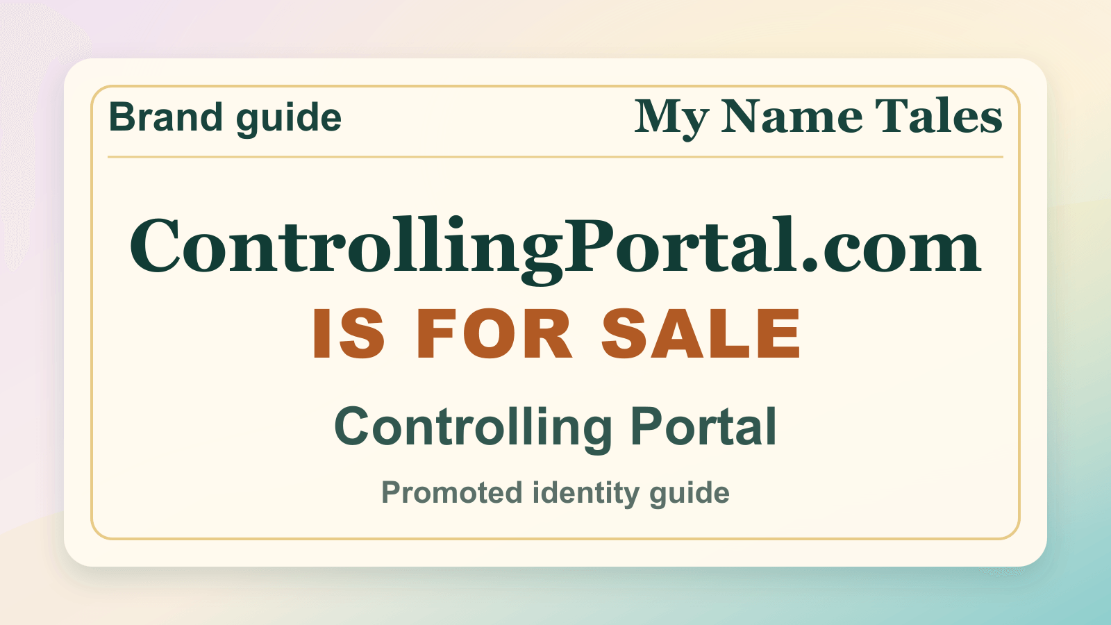 Controlling Portal identity guide image — ControllingPortal.com is for sale