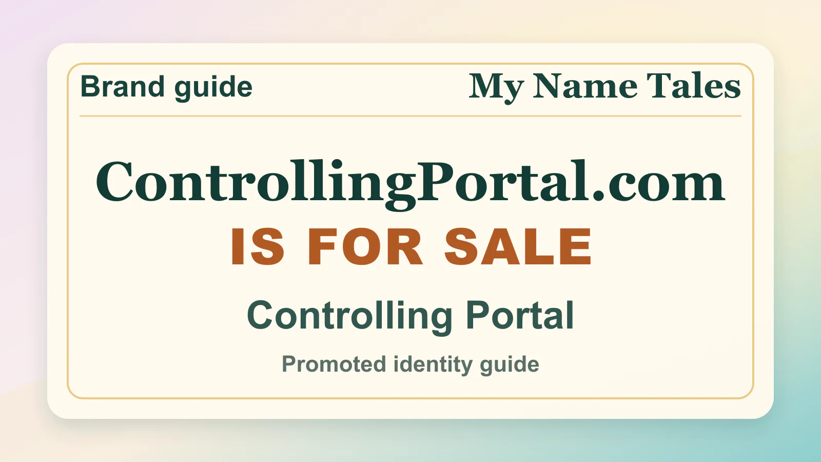 Controlling Portal brandable domain guide thumbnail on My Name Tales