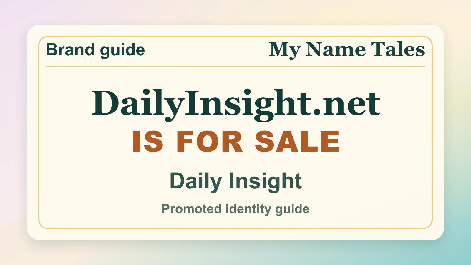 Daily Insight brandable domain guide thumbnail on My Name Tales