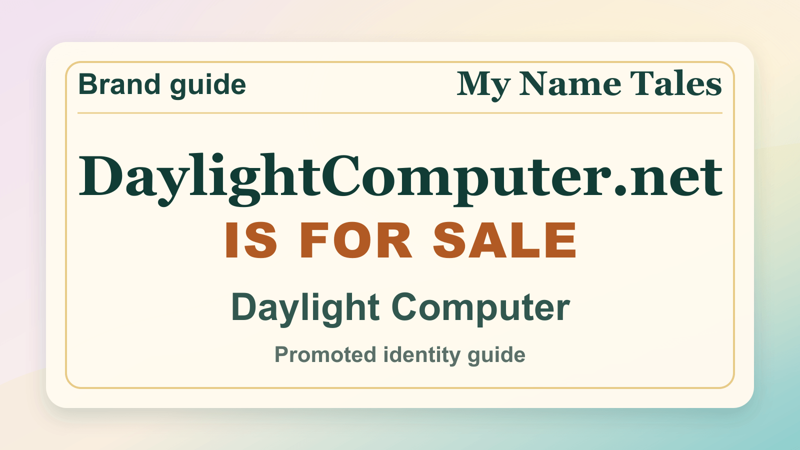 Daylight Computer identity guide image — DaylightComputer.net is for sale