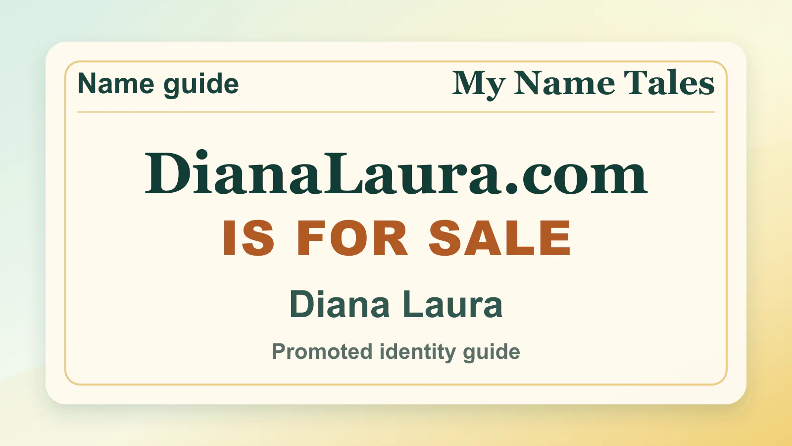 Diana Laura personal name guide thumbnail on My Name Tales