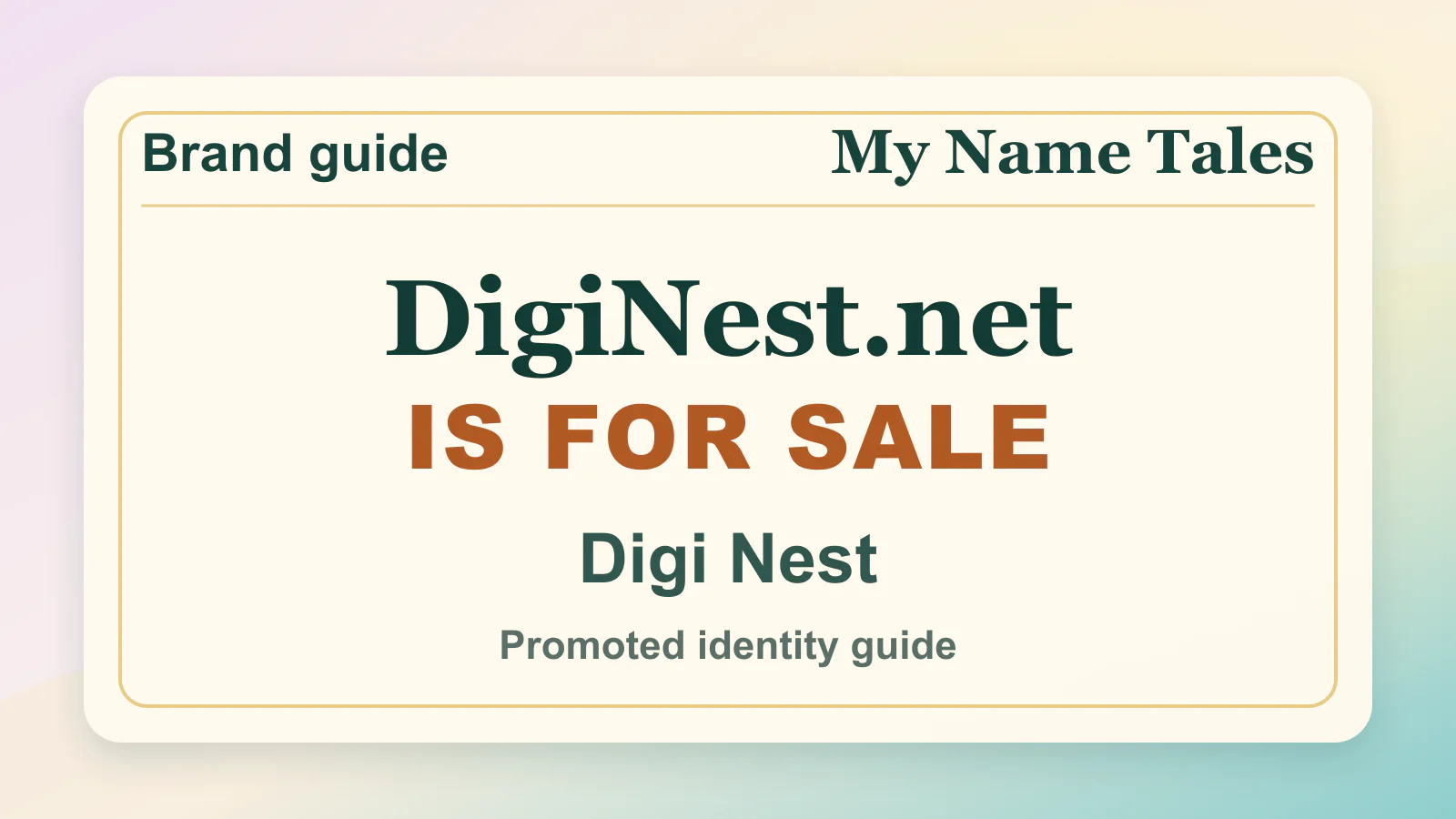 Digi Nest brandable domain guide thumbnail on My Name Tales