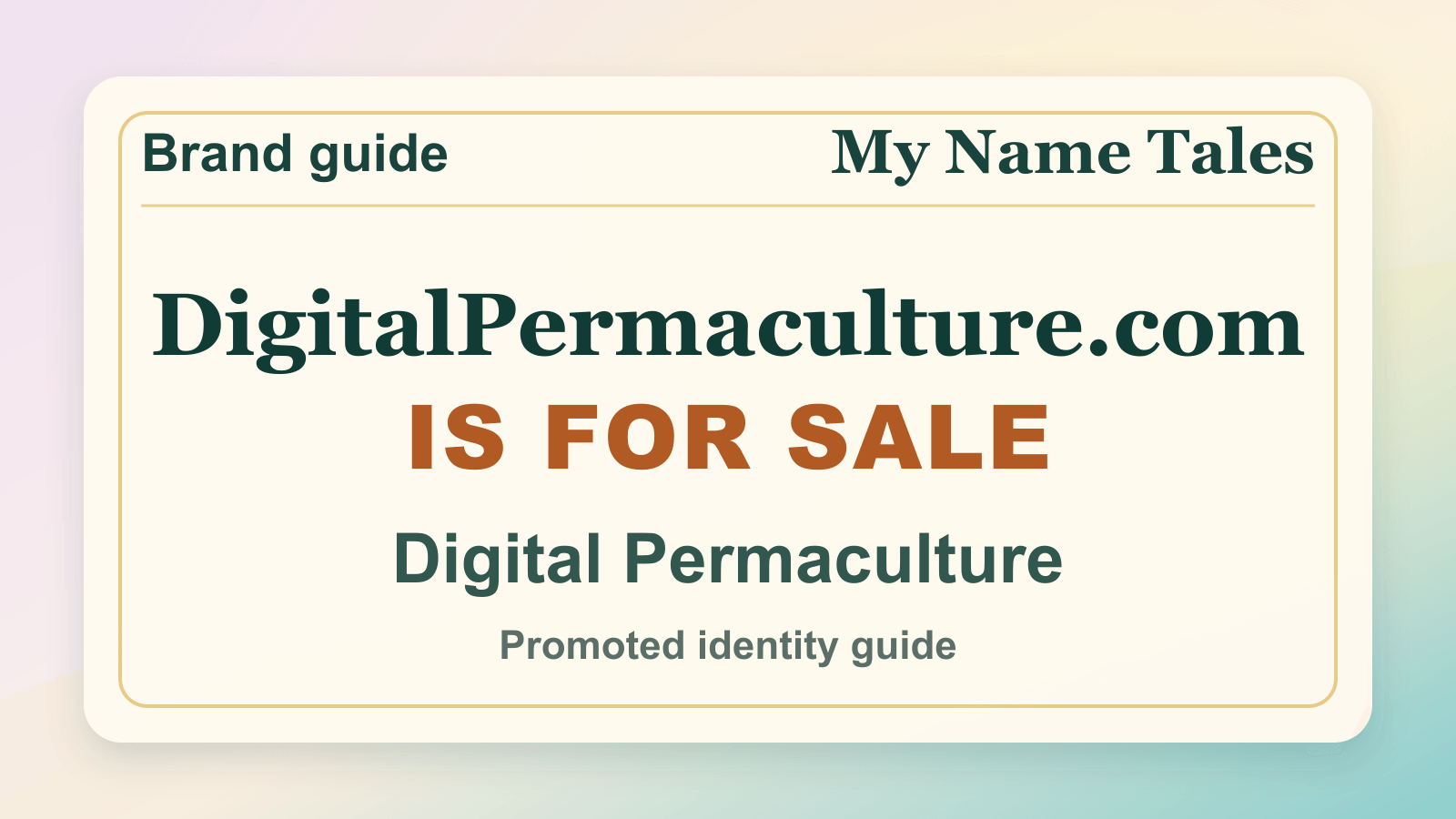 Digital Permaculture identity guide image — DigitalPermaculture.com is for sale
