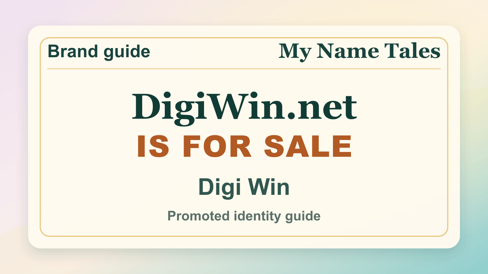 Digi Win identity guide image — DigiWin.net is for sale