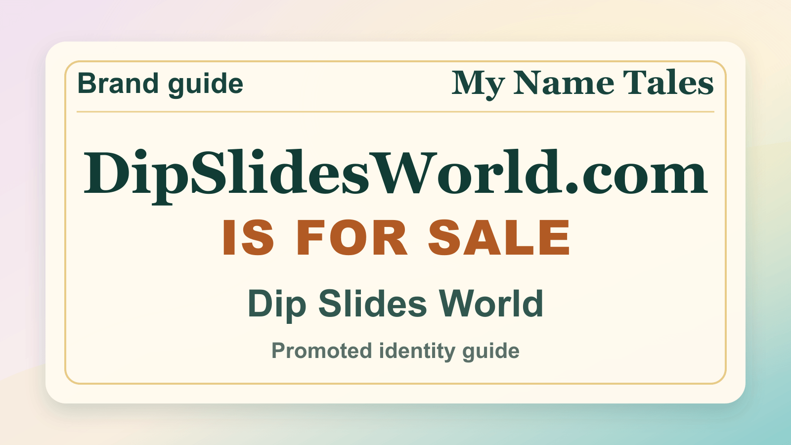 Dip Slides World identity guide image — DipSlidesWorld.com is for sale
