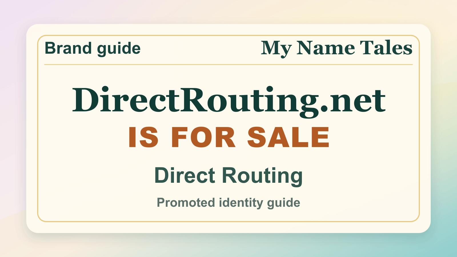 Direct Routing identity guide image — DirectRouting.net is for sale