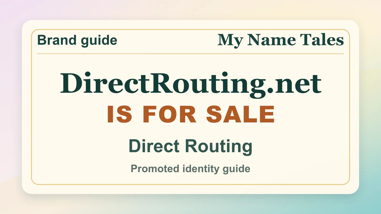 Direct Routing brandable domain guide thumbnail on My Name Tales