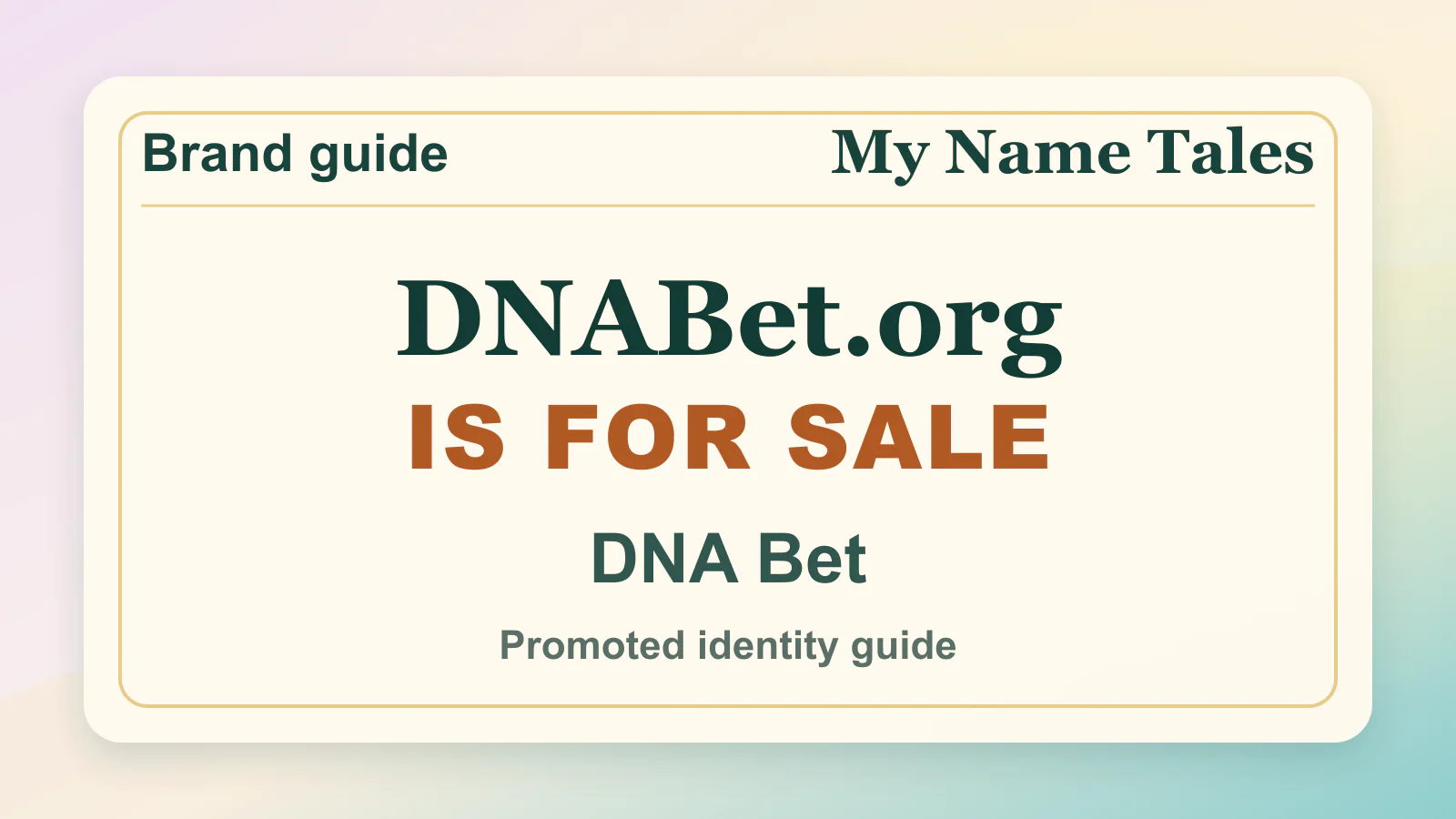 DNA Bet brandable domain guide thumbnail on My Name Tales