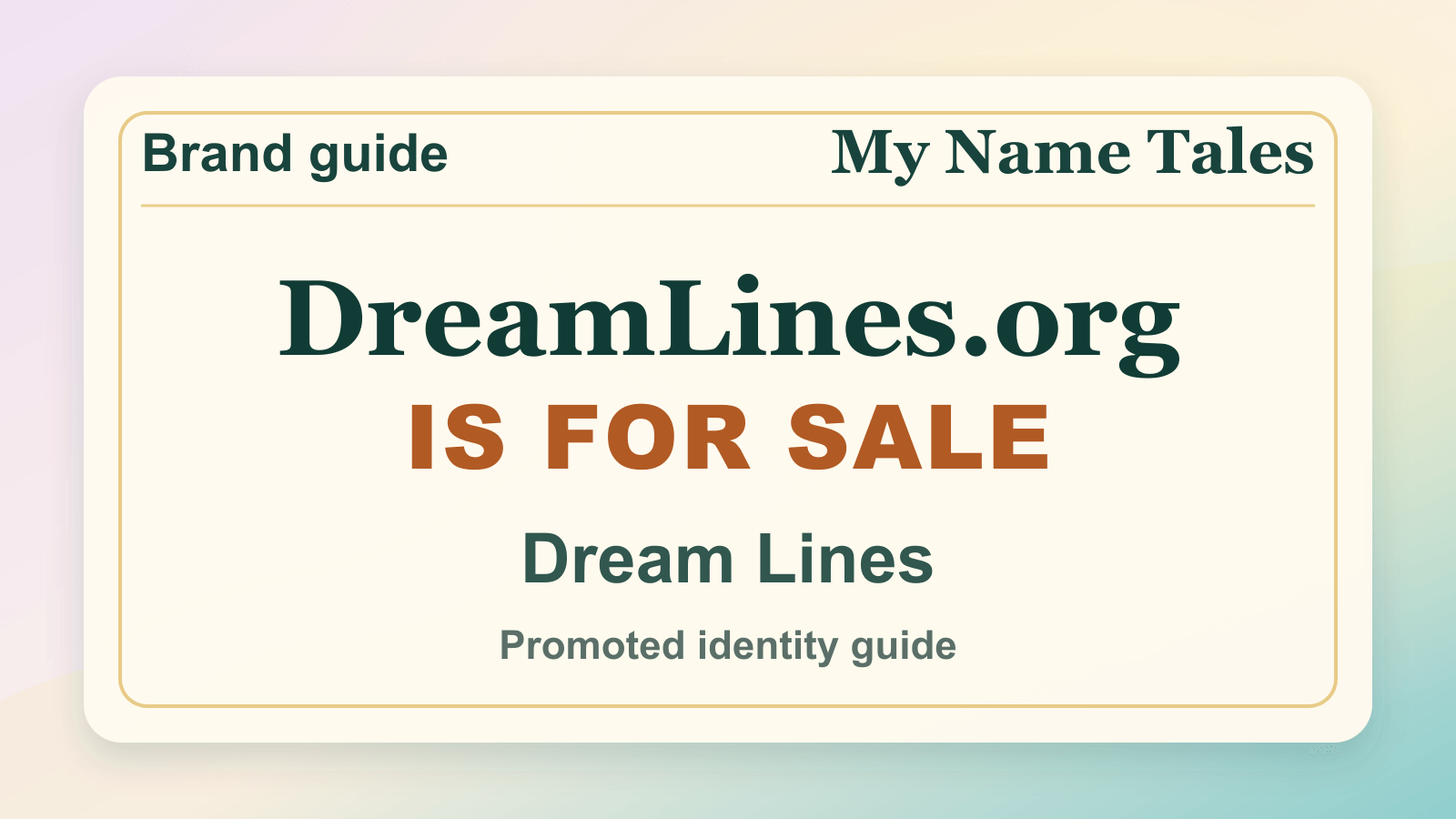 Dream Lines identity guide image — DreamLines.org is for sale