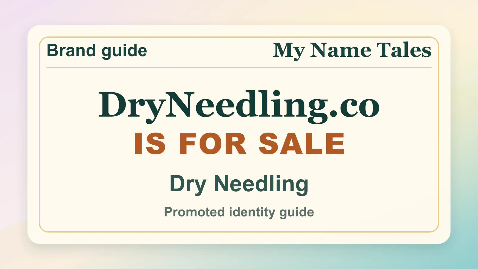 Dry Needling brandable domain guide thumbnail on My Name Tales