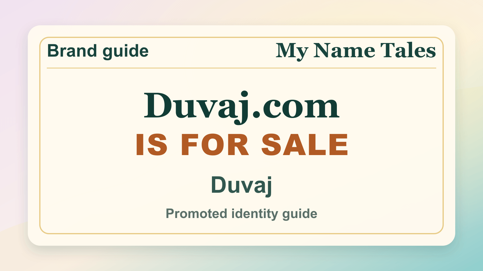 Duvaj identity guide image — Duvaj.com is for sale