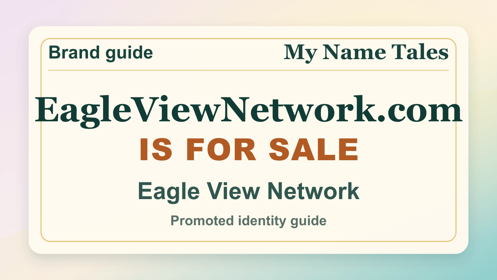 Eagle View Network identity guide image — EagleViewNetwork.com is for sale