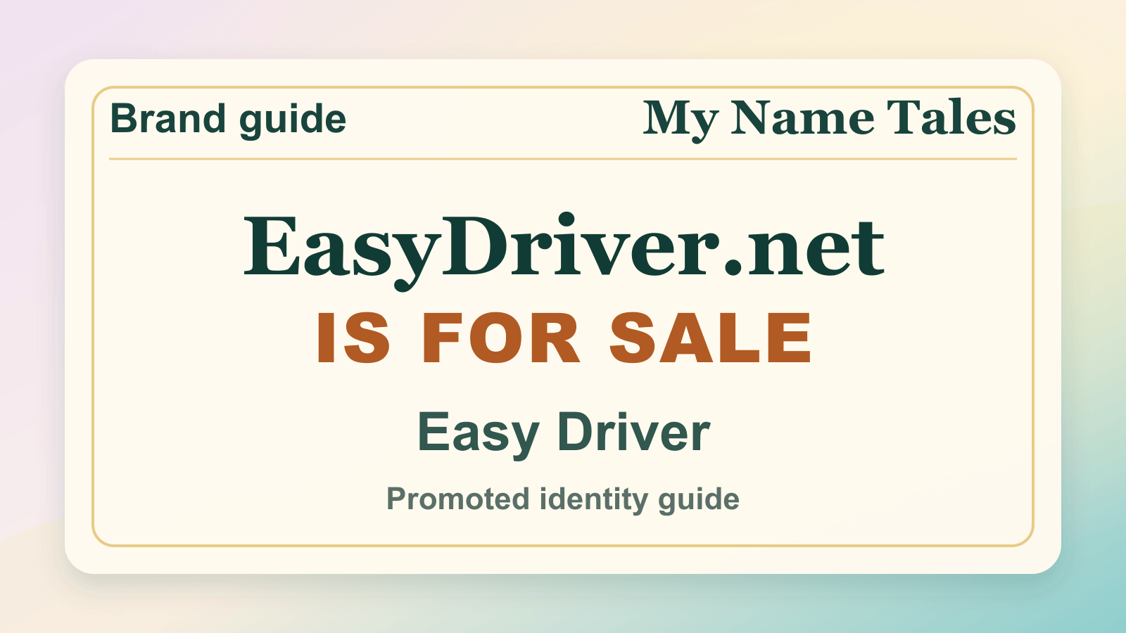 Easy Driver identity guide image — EasyDriver.net is for sale