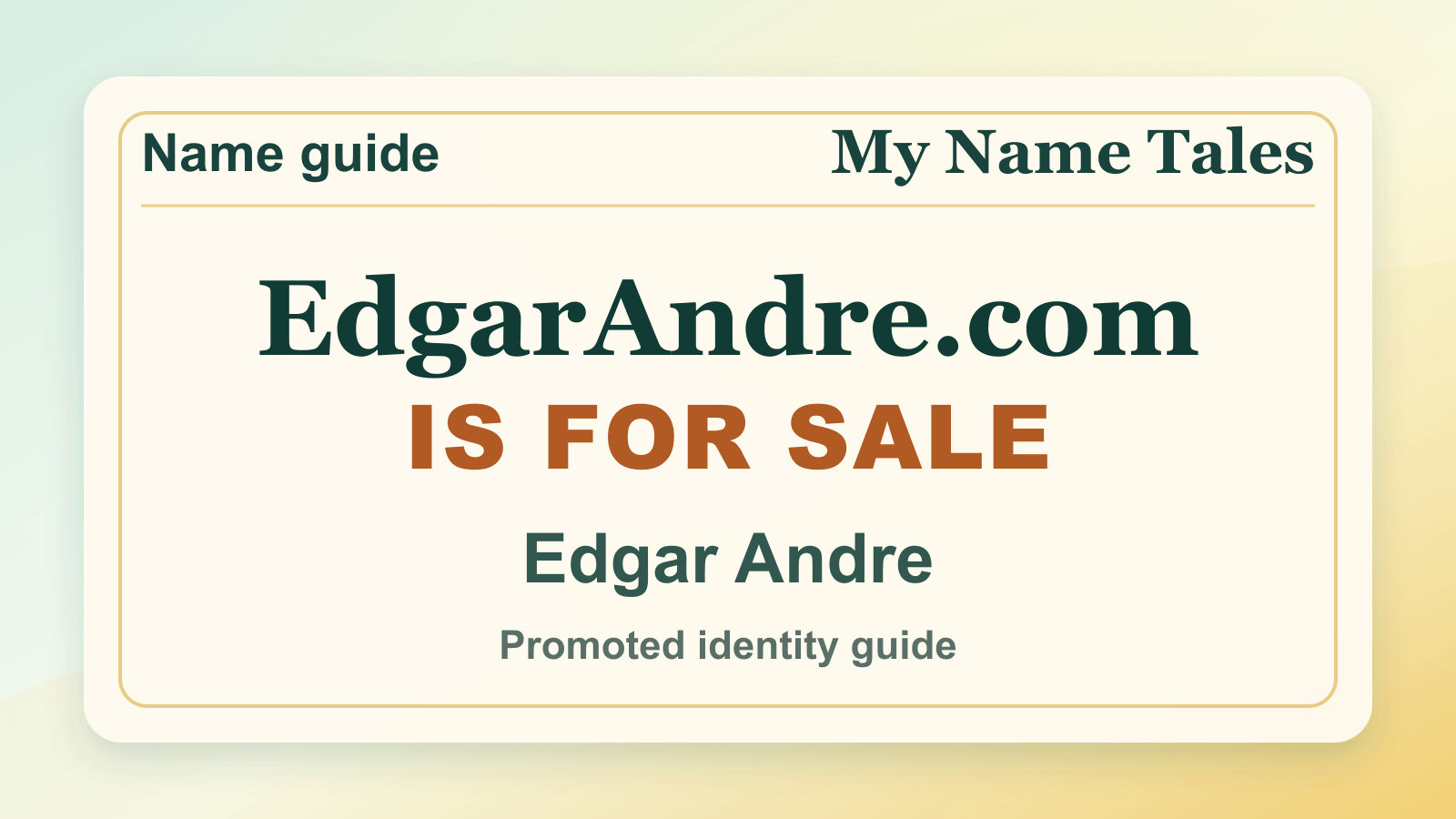 Edgar Andre identity guide image — EdgarAndre.com is for sale