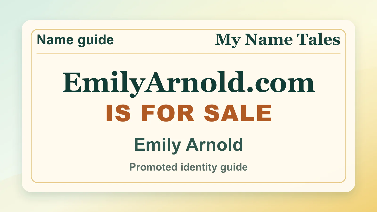 Emily Arnold personal name guide thumbnail on My Name Tales