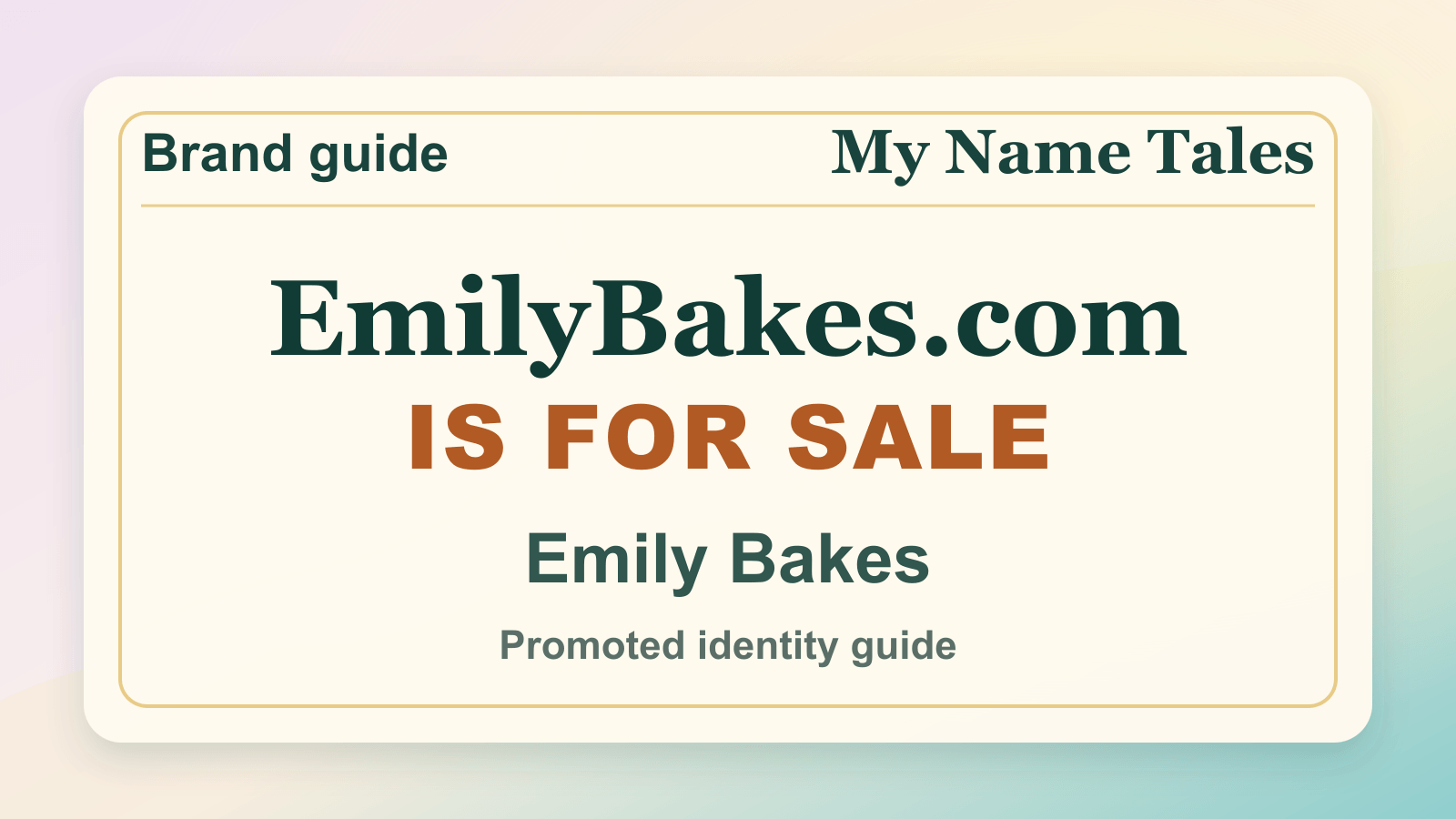 Emily Bakes identity guide image — EmilyBakes.com is for sale