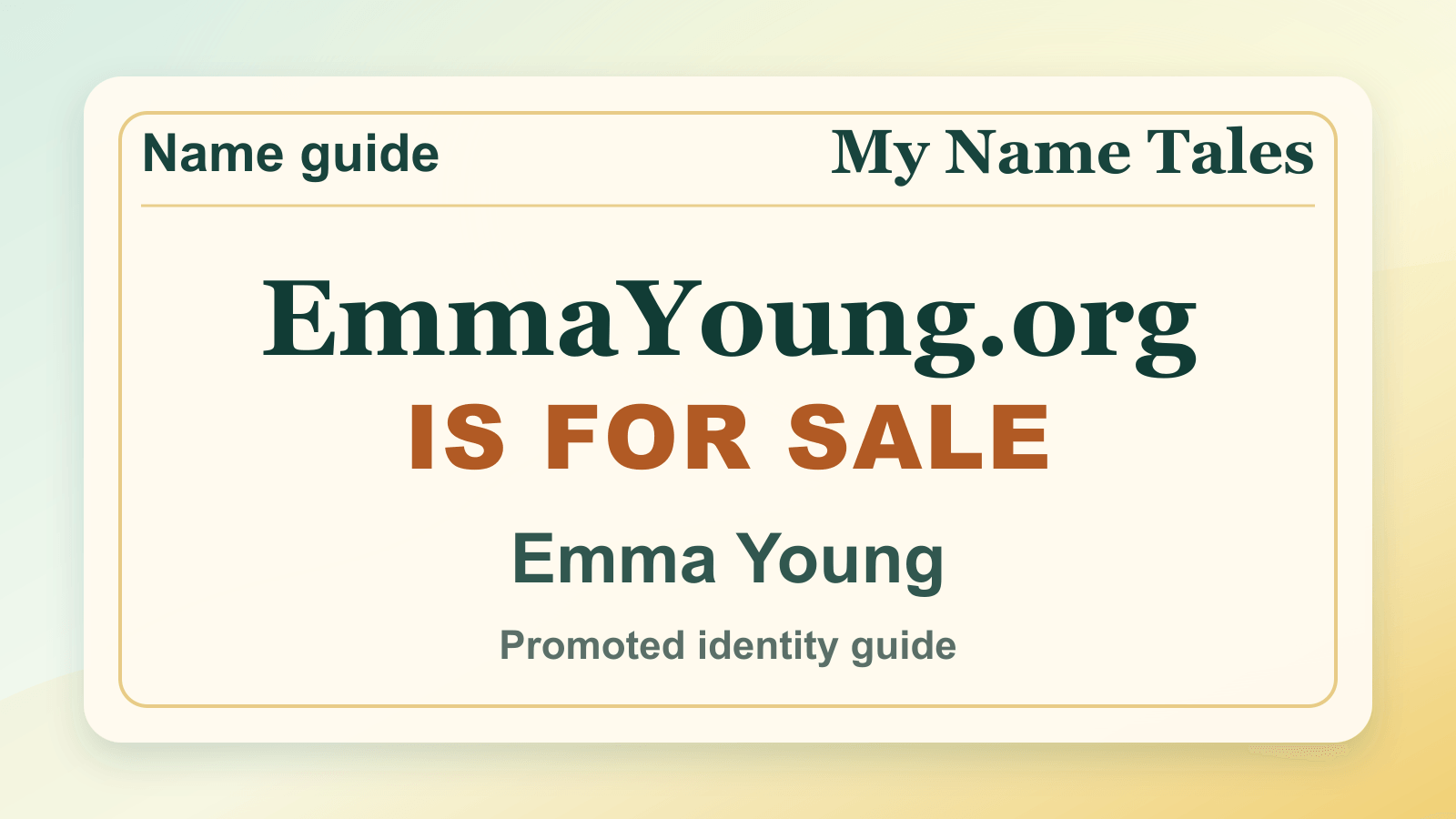 Emma Young identity guide image — EmmaYoung.org is for sale