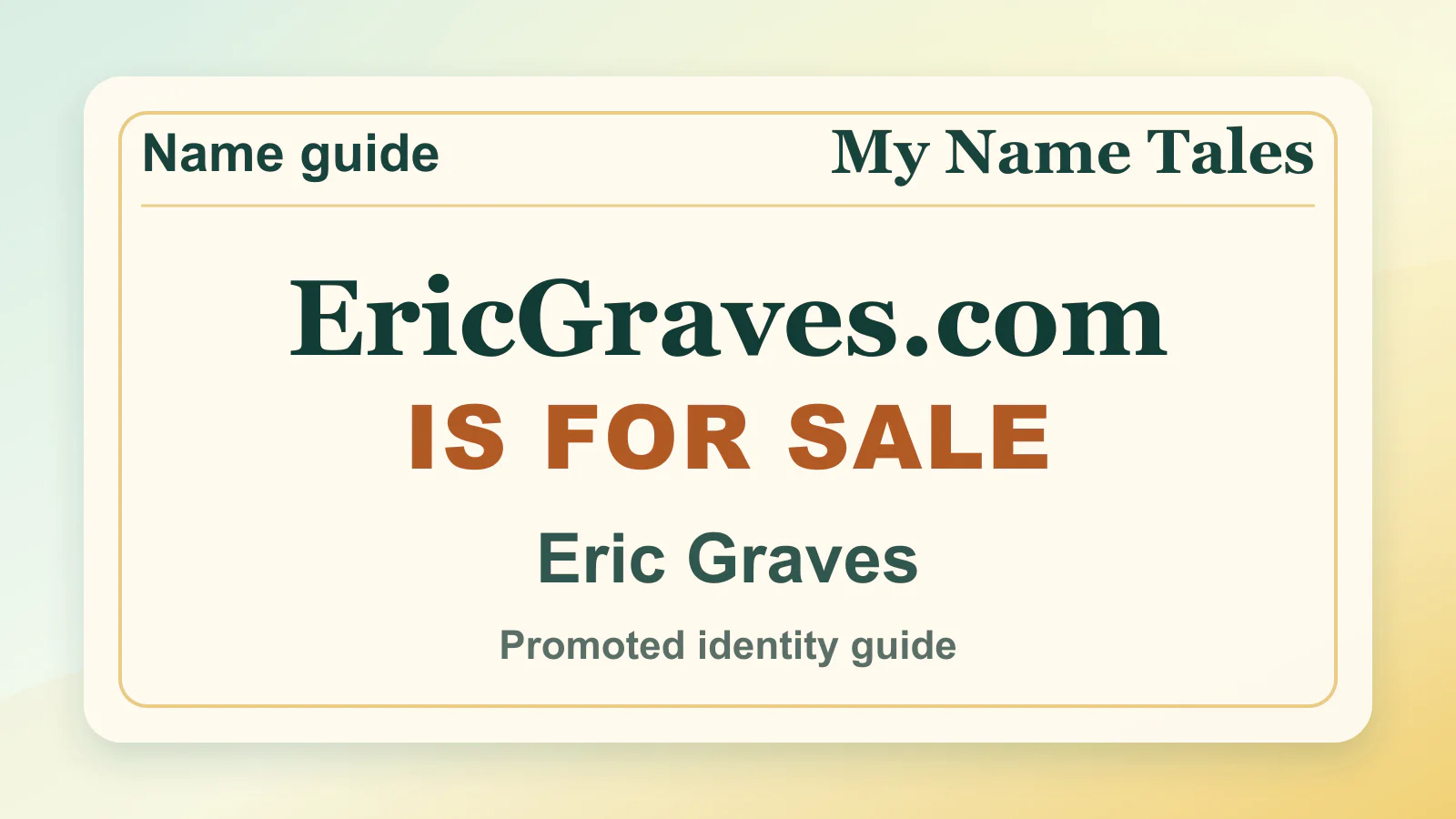 Eric Graves personal name guide thumbnail on My Name Tales