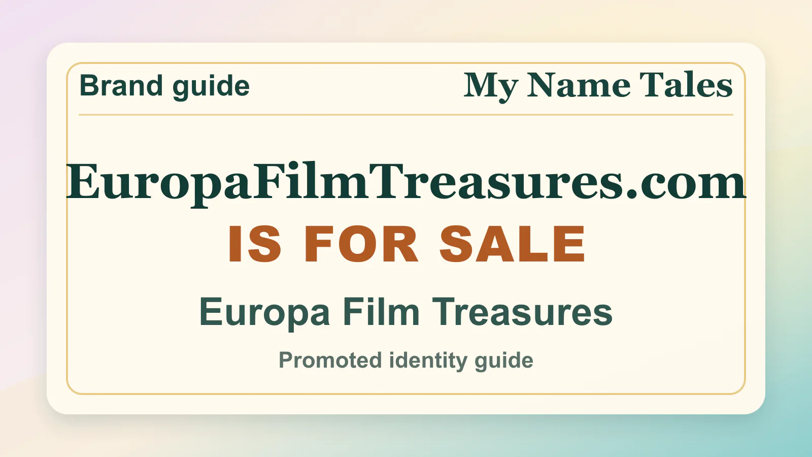 Europa Film Treasures brandable domain guide thumbnail on My Name Tales