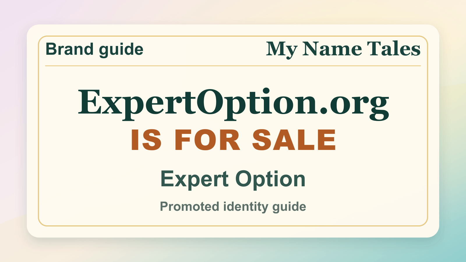 Expert Option identity guide image — ExpertOption.org is for sale