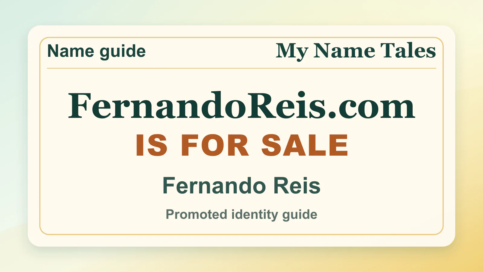 Fernando Reis personal name guide thumbnail on My Name Tales