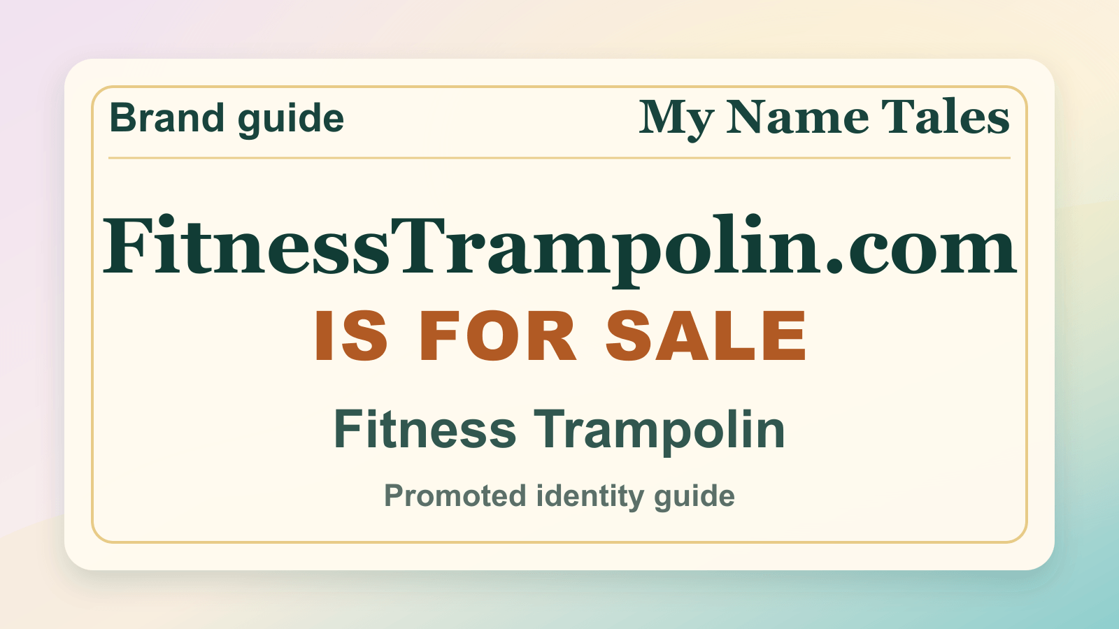 Fitness Trampolin identity guide image — FitnessTrampolin.com is for sale