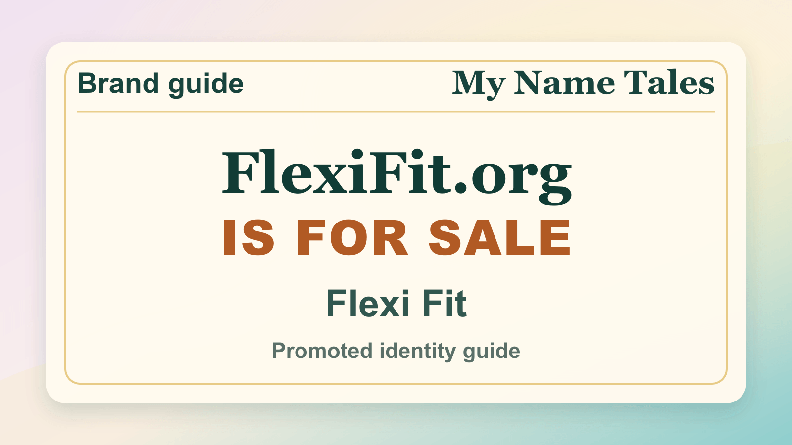 Flexi Fit identity guide image — FlexiFit.org is for sale