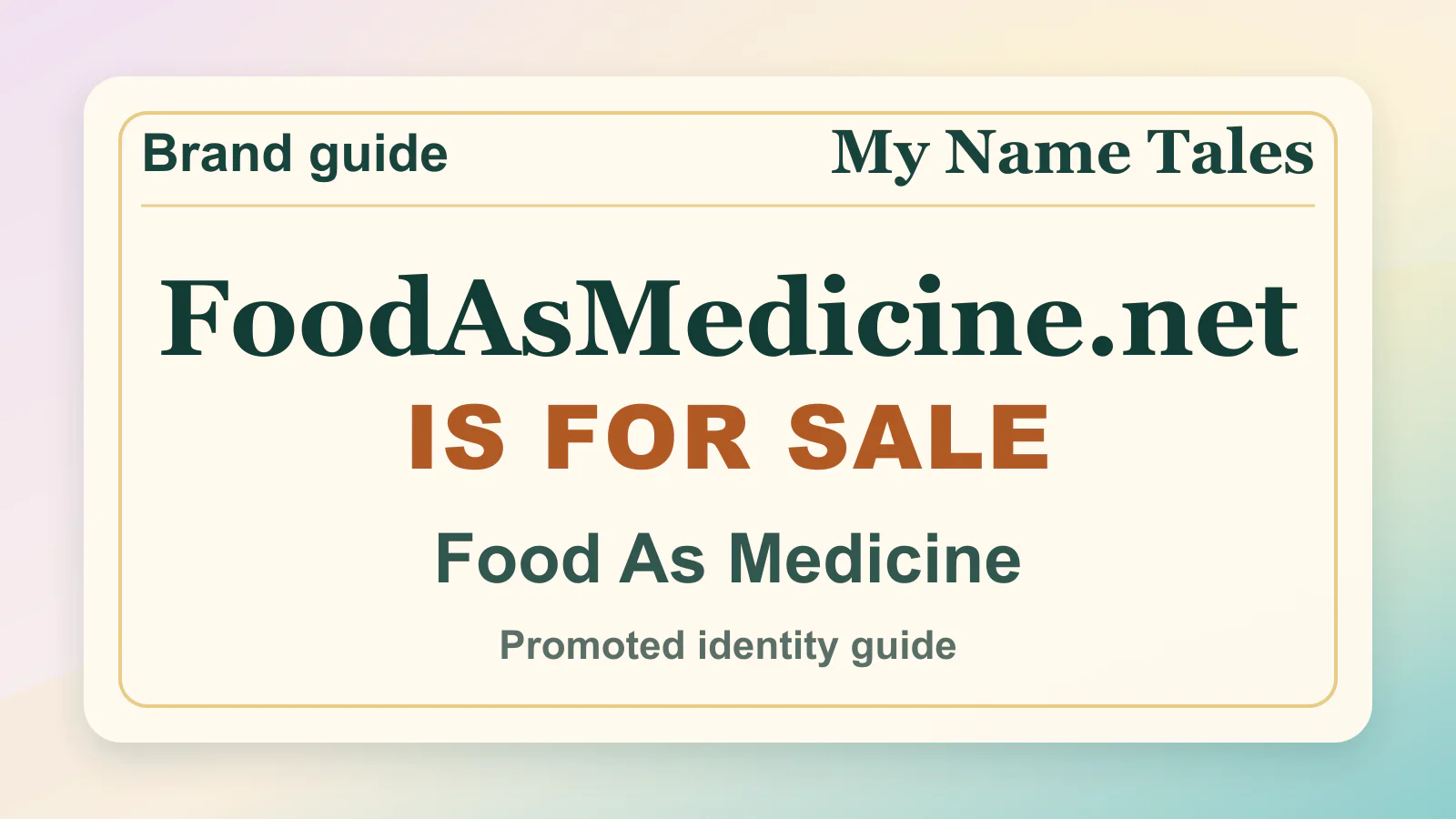 Food As Medicine brandable domain guide thumbnail on My Name Tales