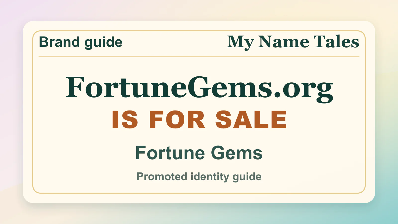 Fortune Gems brandable domain guide thumbnail on My Name Tales