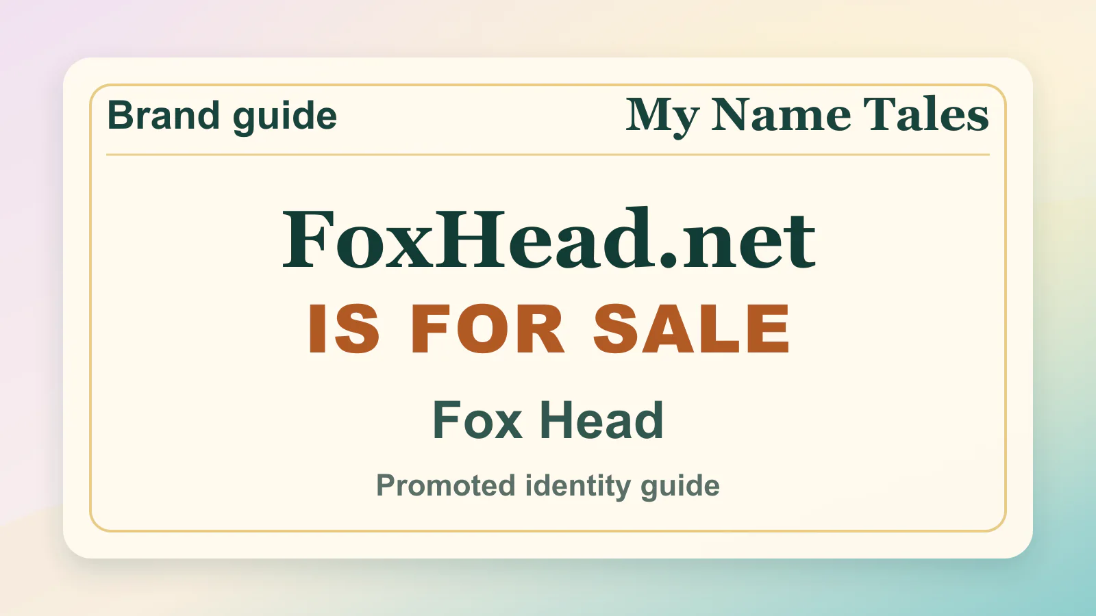 Fox Head brandable domain guide thumbnail on My Name Tales