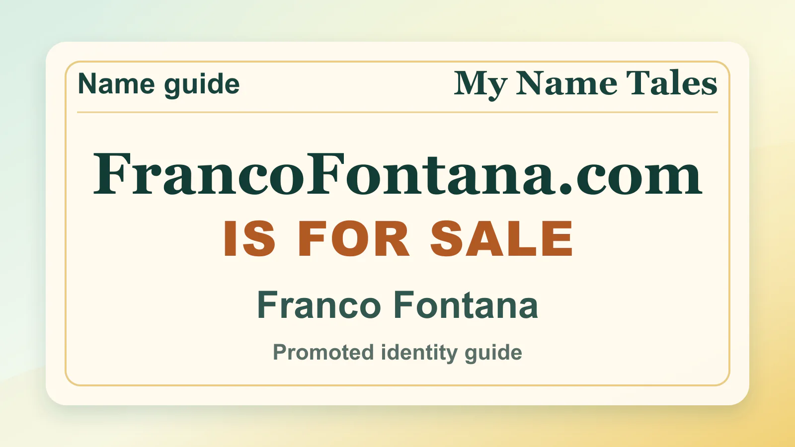 Franco Fontana personal name guide thumbnail on My Name Tales