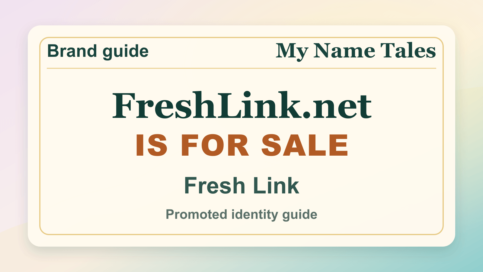 Fresh Link identity guide image — FreshLink.net is for sale