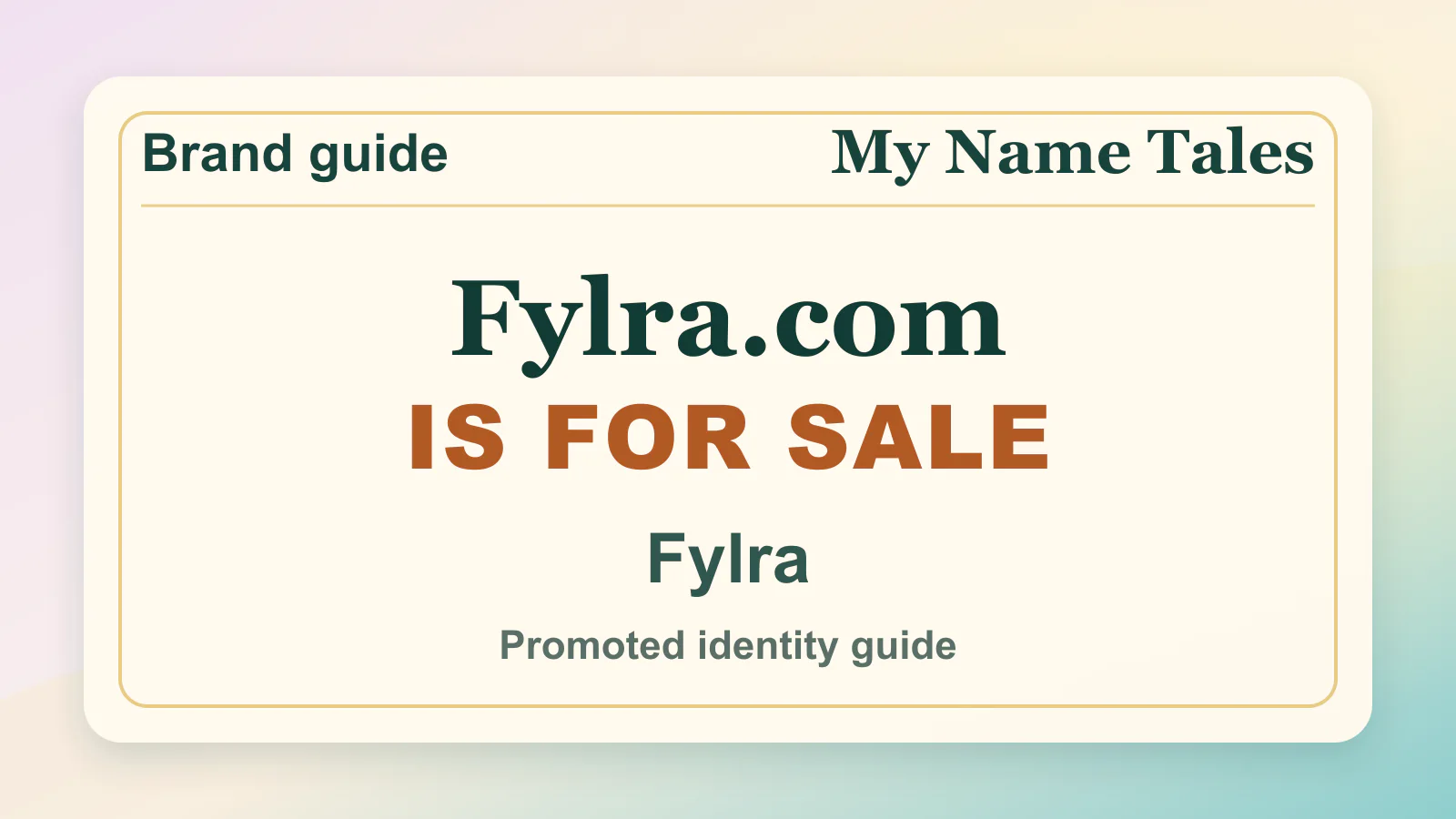 Fylra brandable domain guide thumbnail on My Name Tales