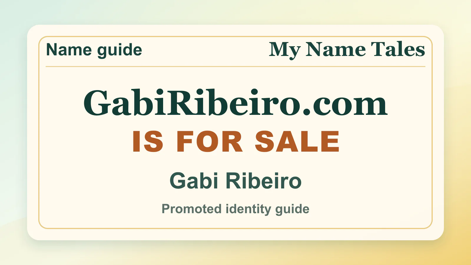 Gabi Ribeiro personal name guide thumbnail on My Name Tales