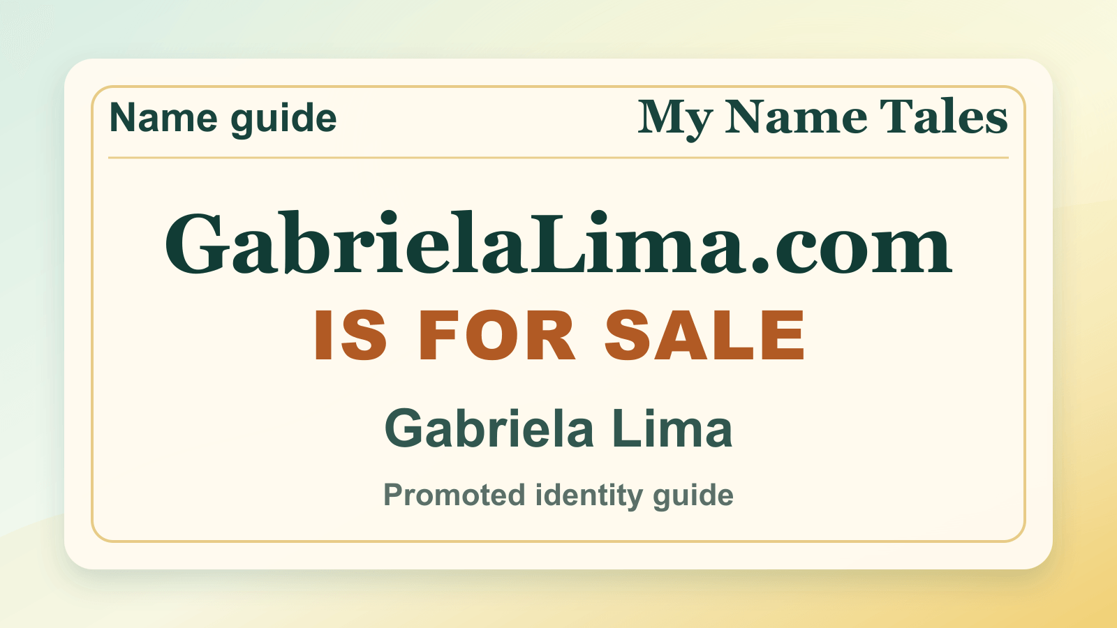 Gabriela Lima identity guide image — GabrielaLima.com is for sale