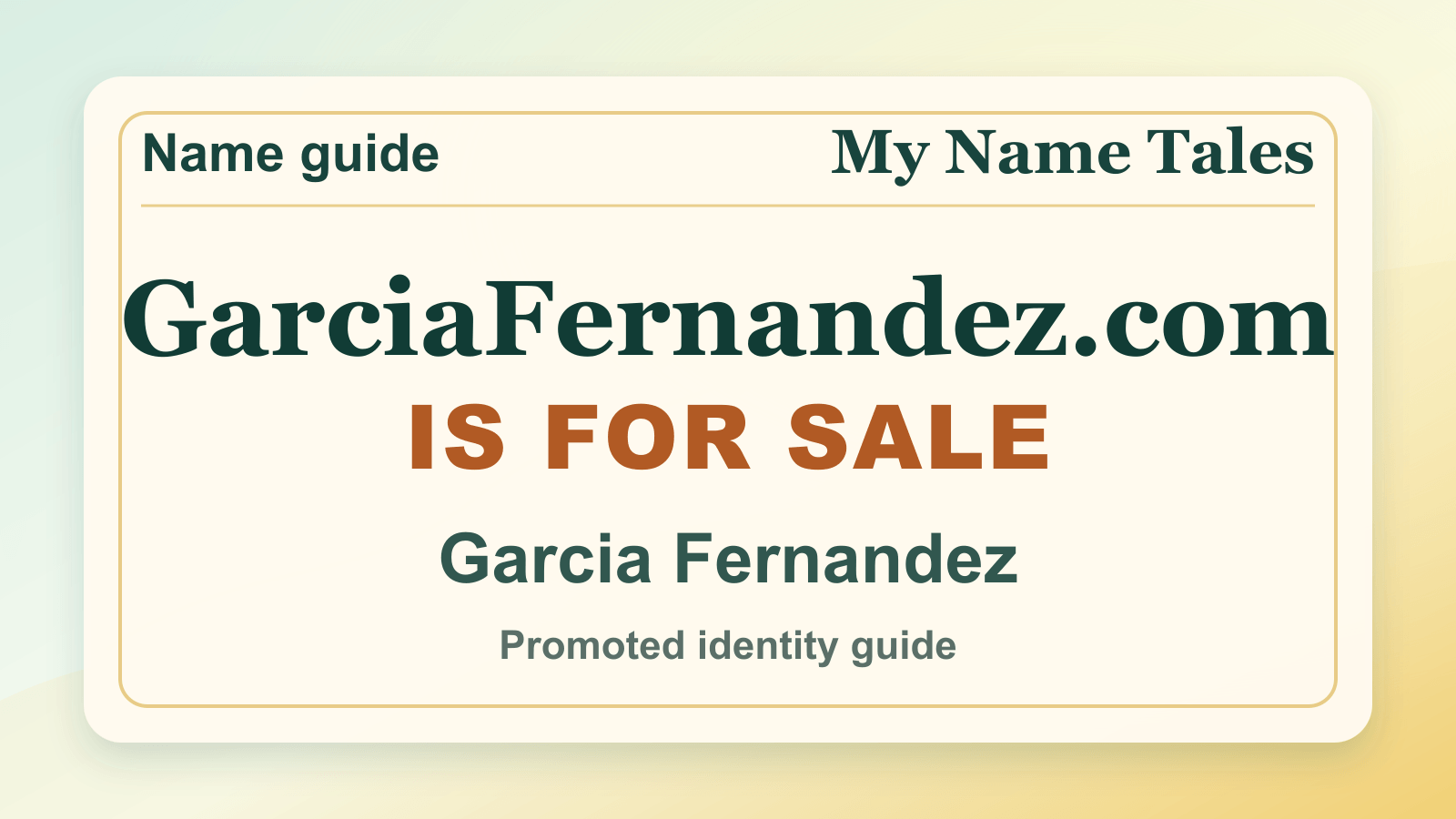 Garcia Fernandez identity guide image — GarciaFernandez.com is for sale