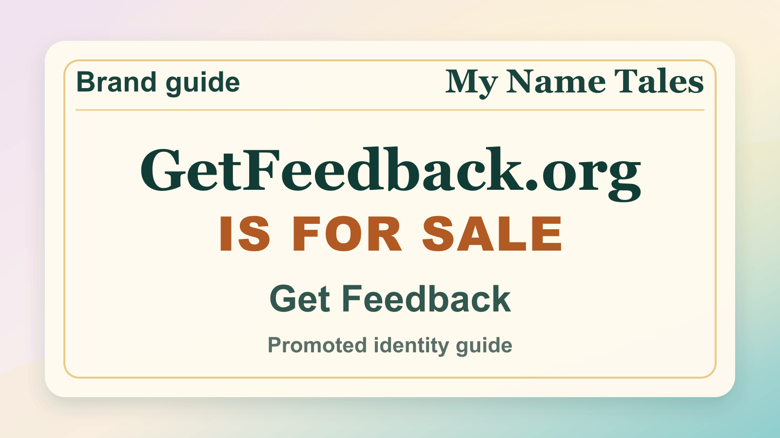 Get Feedback identity guide image — GetFeedback.org is for sale
