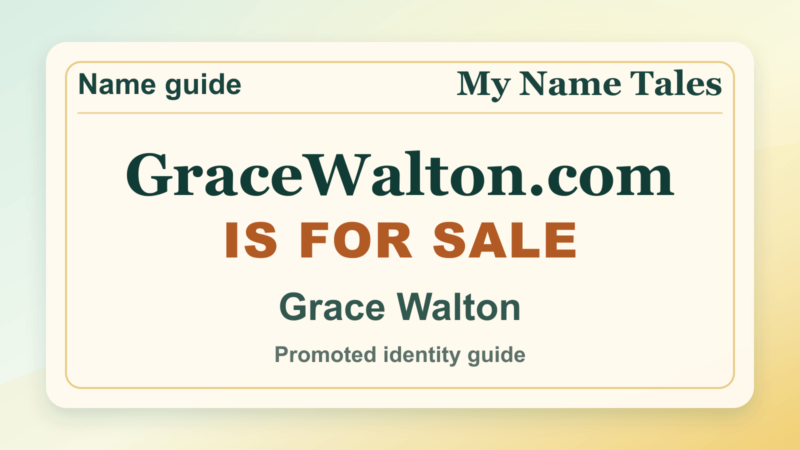 Grace Walton identity guide image — GraceWalton.com is for sale