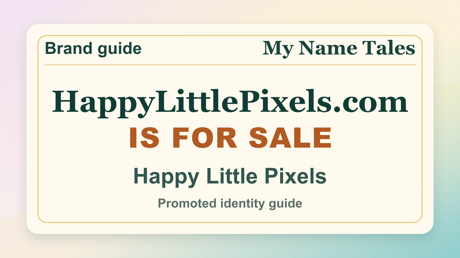 Happy Little Pixels identity guide image — HappyLittlePixels.com is for sale