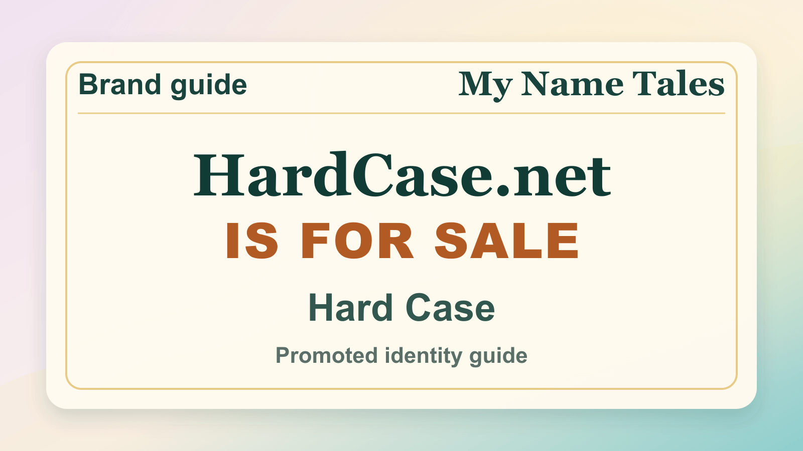 Hard Case identity guide image — HardCase.net is for sale