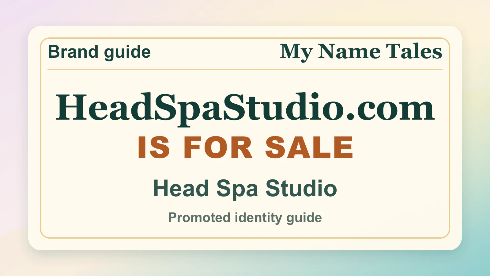 Head Spa Studio brandable domain guide thumbnail on My Name Tales